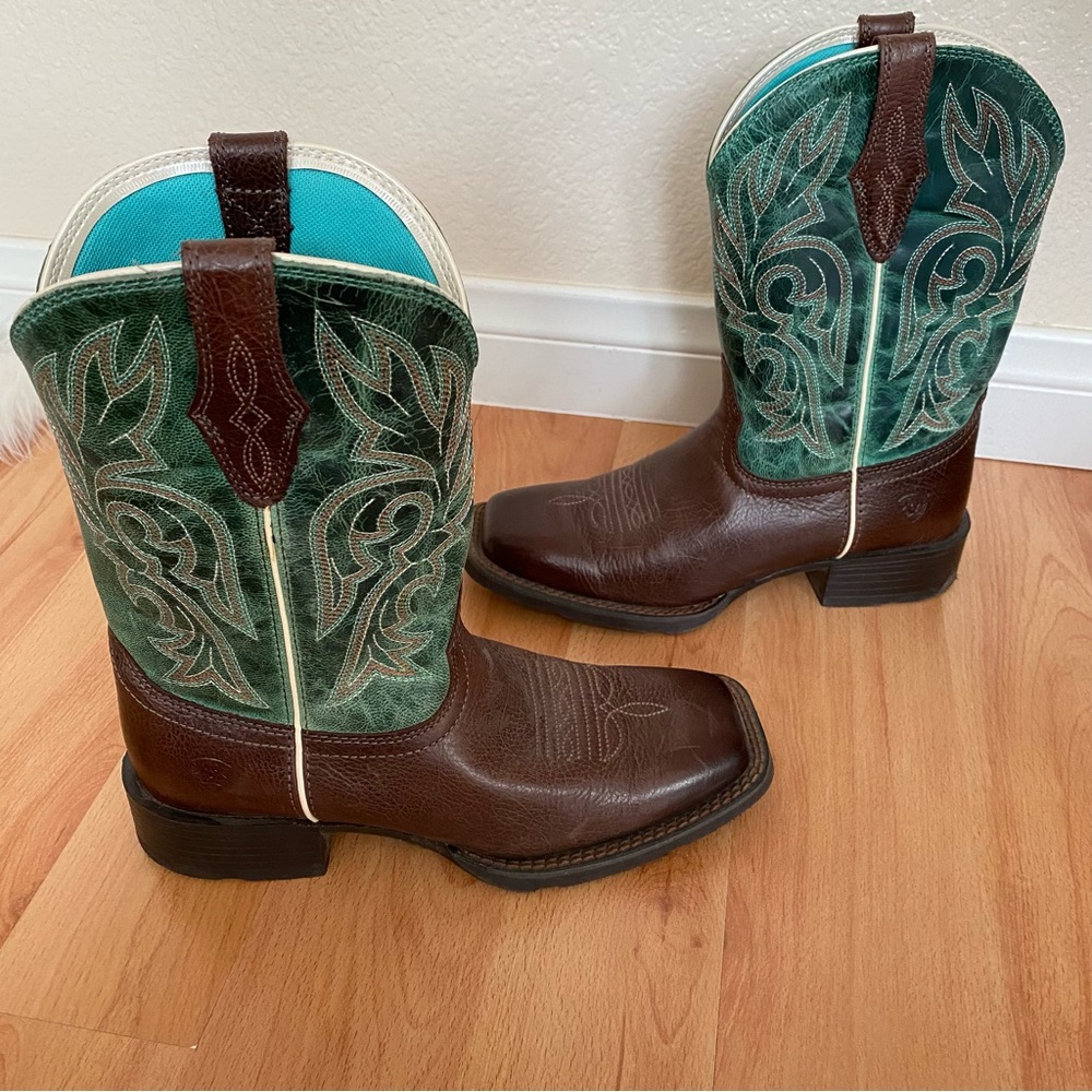 Ariat Cattle Drive Western Boot Dark Cottage - Picture 3 of 12